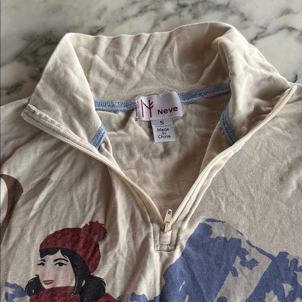 Neve Silk Vintage Pattern Base Layer Ski Long Sleeve Top Women’s Small - Picture 8 of 15